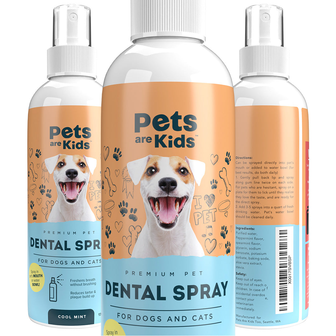 Pets Are Kids Too Premium Pet Dental Spray Large 8oz Eliminate Bad Dog Breath